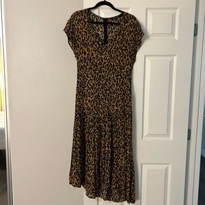 ZARA cheetah dress/brown and black/short sleeve